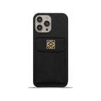 Luxury iPhone Case With Card Holder Black-QBK240603