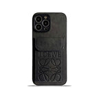 Luxury iPhone Case With Card Holder Black-LZP241448