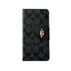 Classic iPhone Case Leather Flip Case with Card Holder Black