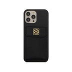 Luxury iPhone Case With Card Holder Black-QBK240603