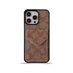 Classic iPhone Case With Card Holder And Strap Light Brown -SJ240513