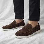 Fallon - Classic Suede Penny Loafers | By Julian & Claire Toronto