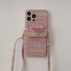 Luxury Weave Card Bag Crossbody iPhone Case