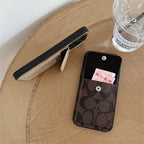 Classic iPhone Case With Wallet Dark Brown-HP240513