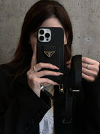 Luxury Crossbody Leather iPhone Case