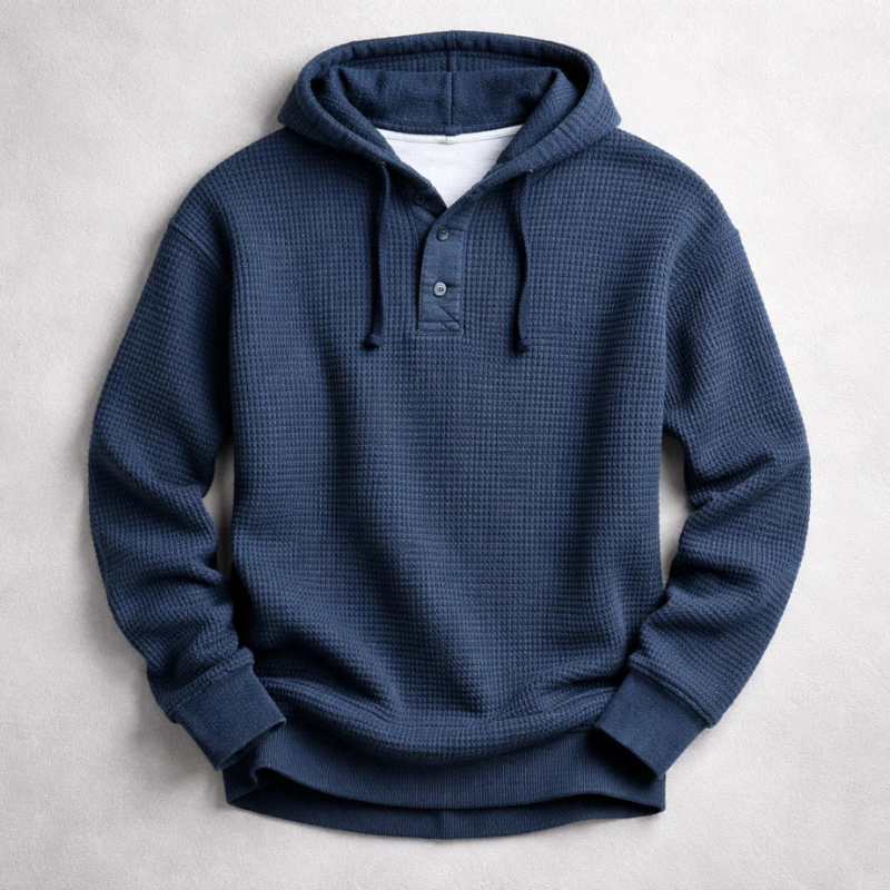 Wells - Waffle Knit Pullover Hoodie | By Julian & Claire Toronto
