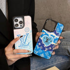 Luxury Blue Leather iPhone Case