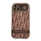Fashion White & Brown Color Leather iPhone Case