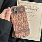 Fashion White & Brown Color Leather iPhone Case