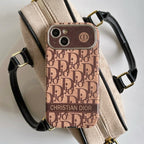 Fashion White & Brown Color Leather iPhone Case