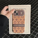 Luxury Brown & Black Classic Leather iPhone Case