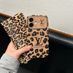 Luxury Brown & Purple Color Leather iPhone Case