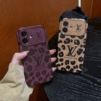 Luxury Brown & Purple Color Leather iPhone Case
