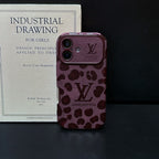 Luxury Brown & Purple Color Leather iPhone Case