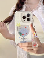 Wine glass goldfish bowl-iPhone Case