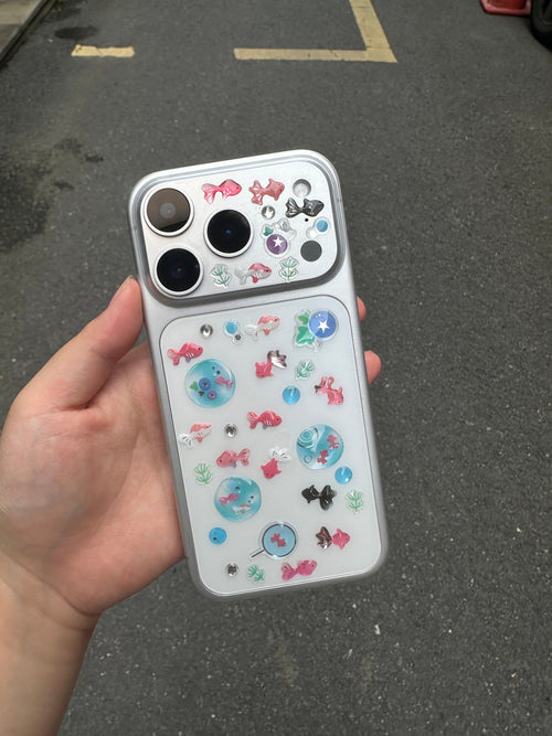 3D handmade glue stickers+  Transparent mobile phone case