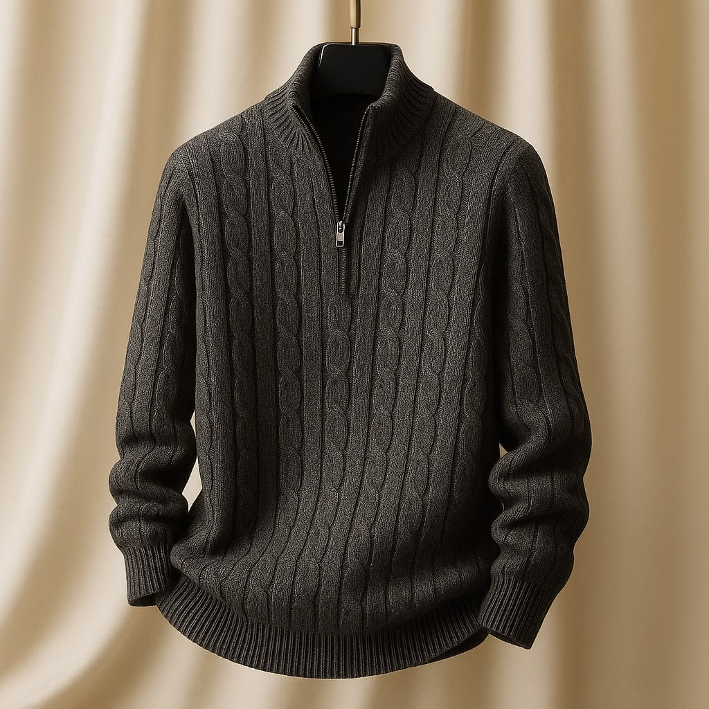Cody - Classic Cable Half-Zip Sweater | By Julian & Claire Toronto