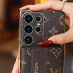 Premium Leather Samsung Case with Card Holder & Wrist Strap