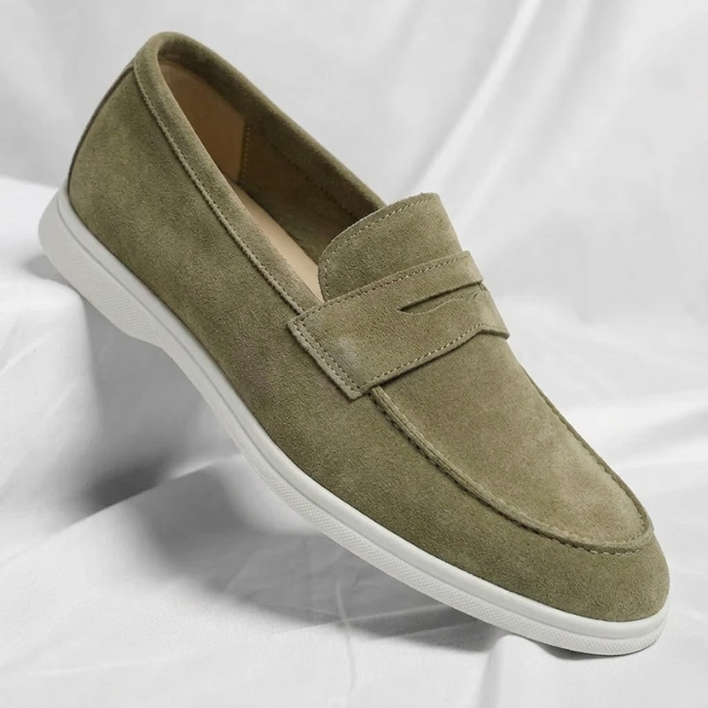 Fallon - Classic Suede Penny Loafers | By Julian & Claire Toronto