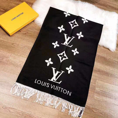 Luxury Reversible Monogram Knit Scarf