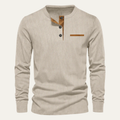 William - Textured Long Sleeve Henley Shirt | By Julian & Claire Toronto