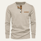 William - Textured Long Sleeve Henley Shirt | By Julian & Claire Toronto