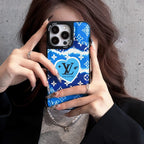 Luxury Blue Leather iPhone Case
