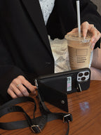 Luxury Crossbody Leather iPhone Case