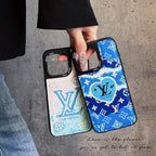 Luxury Blue Leather iPhone Case