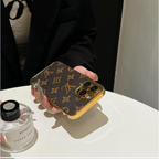 Luxury Classic Monogram iPhone Case With Electroplated Gold Edges