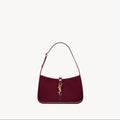 Saint Laurent Le 5 à 7 Patent Leather Hobo – Burgundy Elegance