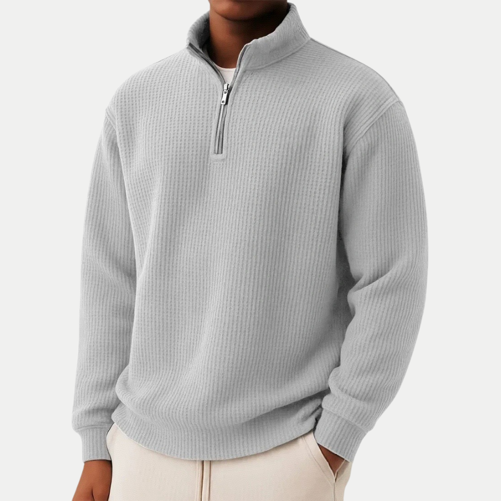 Light Gray Chase - Zip Sweater | By Julian & Claire Toronto