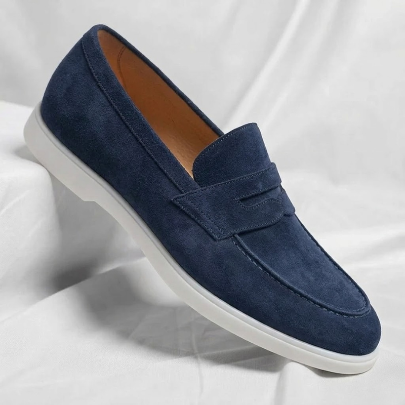 Fallon - Classic Suede Penny Loafers | By Julian & Claire Toronto