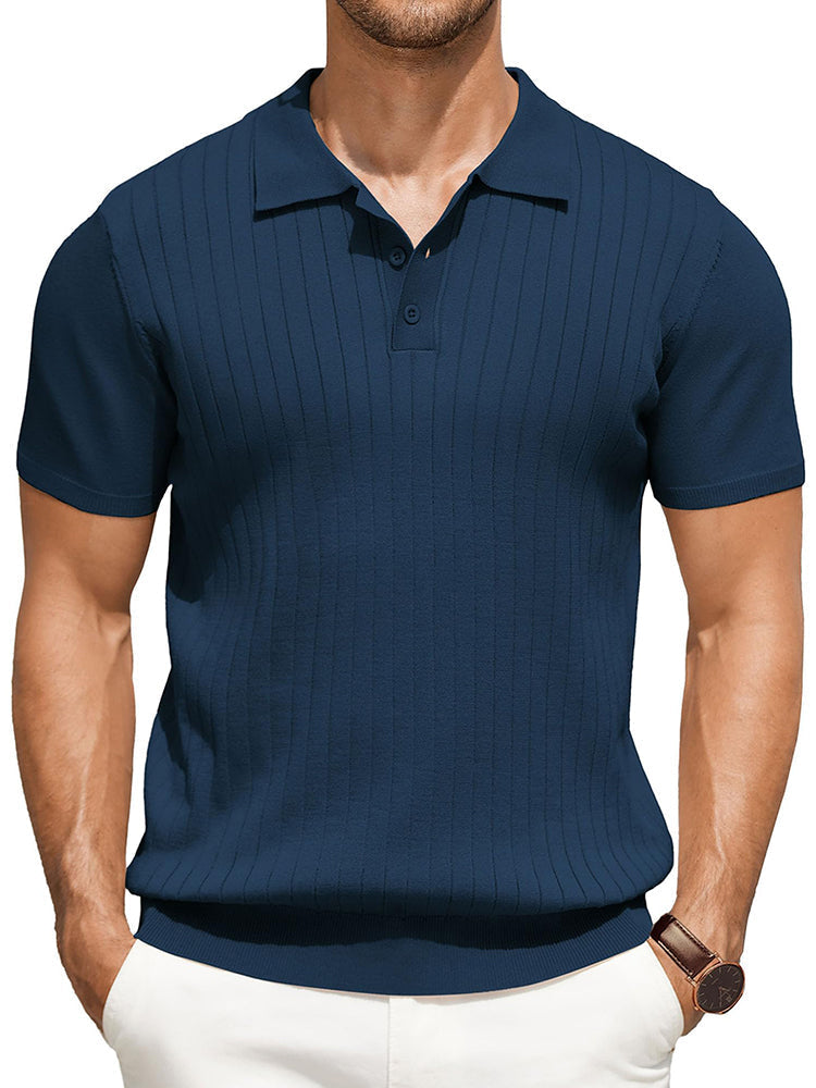Dex - Casual Ribbed Knitted Polo | By Julian & Claire Toronto