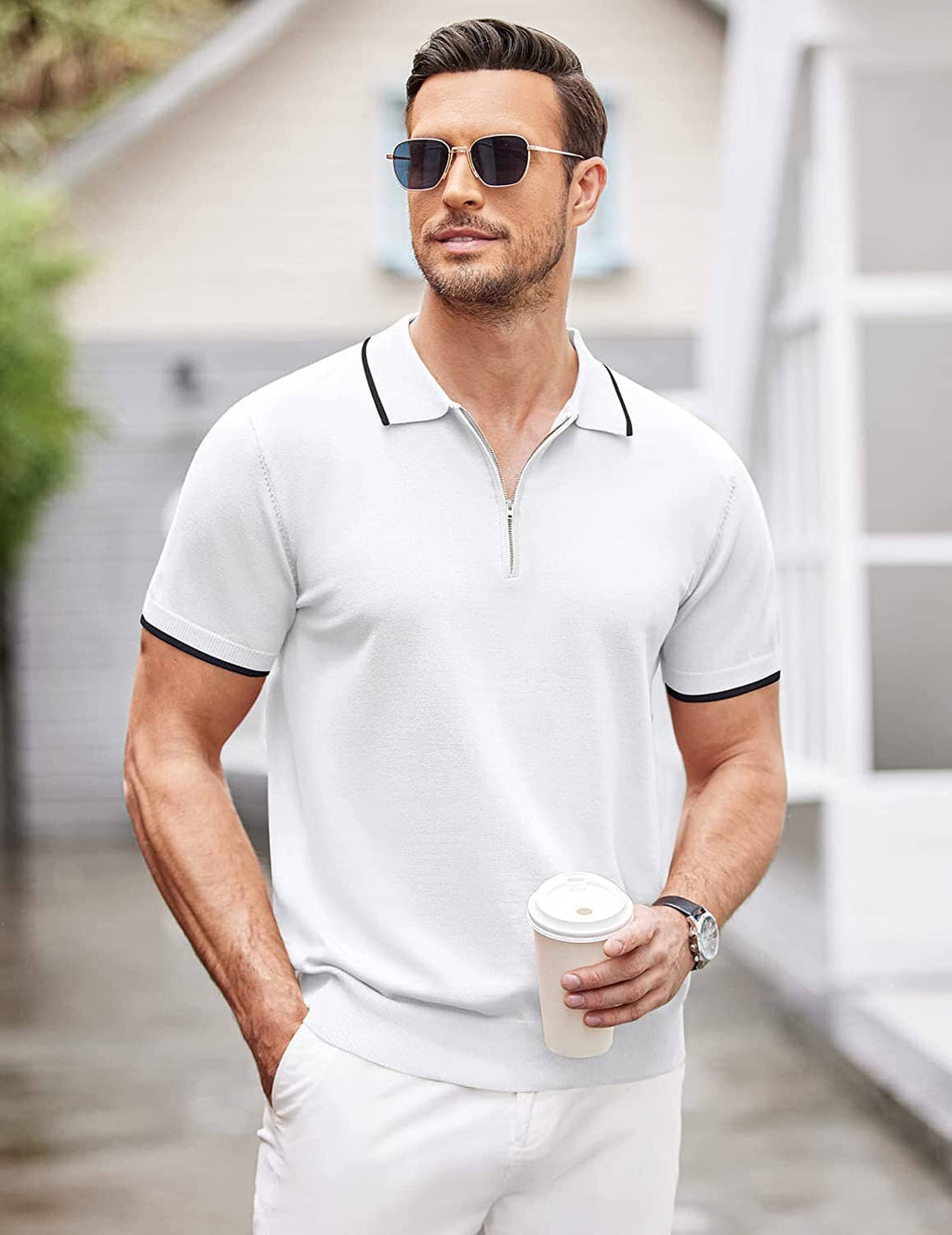 Miller - Modern Knit Zipper Polo | By Julian & Claire Toronto