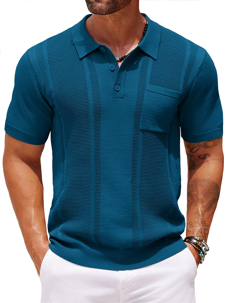 Dave - Casual Textured Knit Polo | By Julian & Claire Toronto