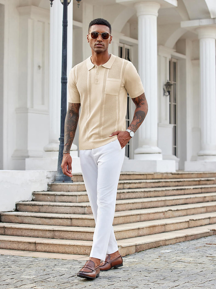 Dave - Casual Textured Knit Polo | By Julian & Claire Toronto