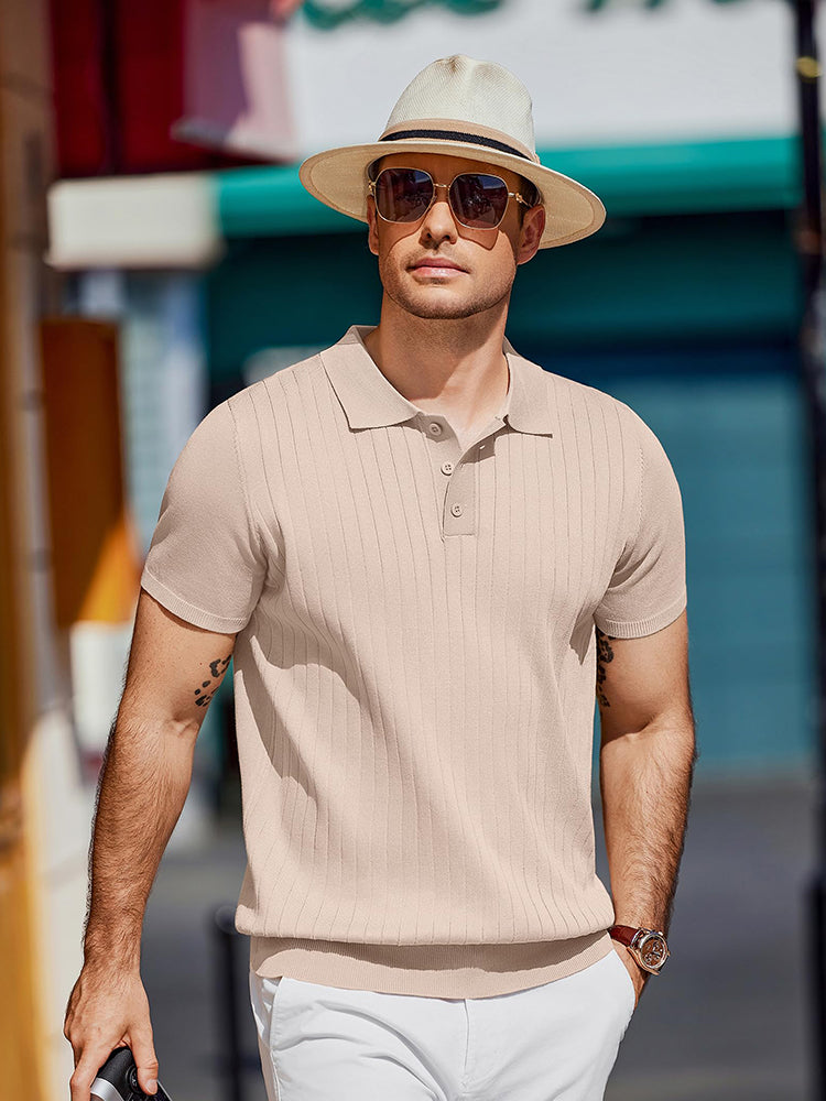 Dex - Casual Ribbed Knitted Polo | By Julian & Claire Toronto