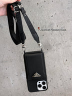 Luxury Crossbody Leather iPhone Case