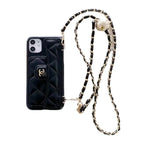 Luxury Wallet iPhone Case With Hand /Crossbody Chain
