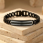 Carbon Edge Steel Bracelet