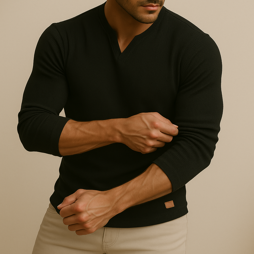 Leo - Slim Fit V-Neck Shirt | By Julian & Claire Toronto