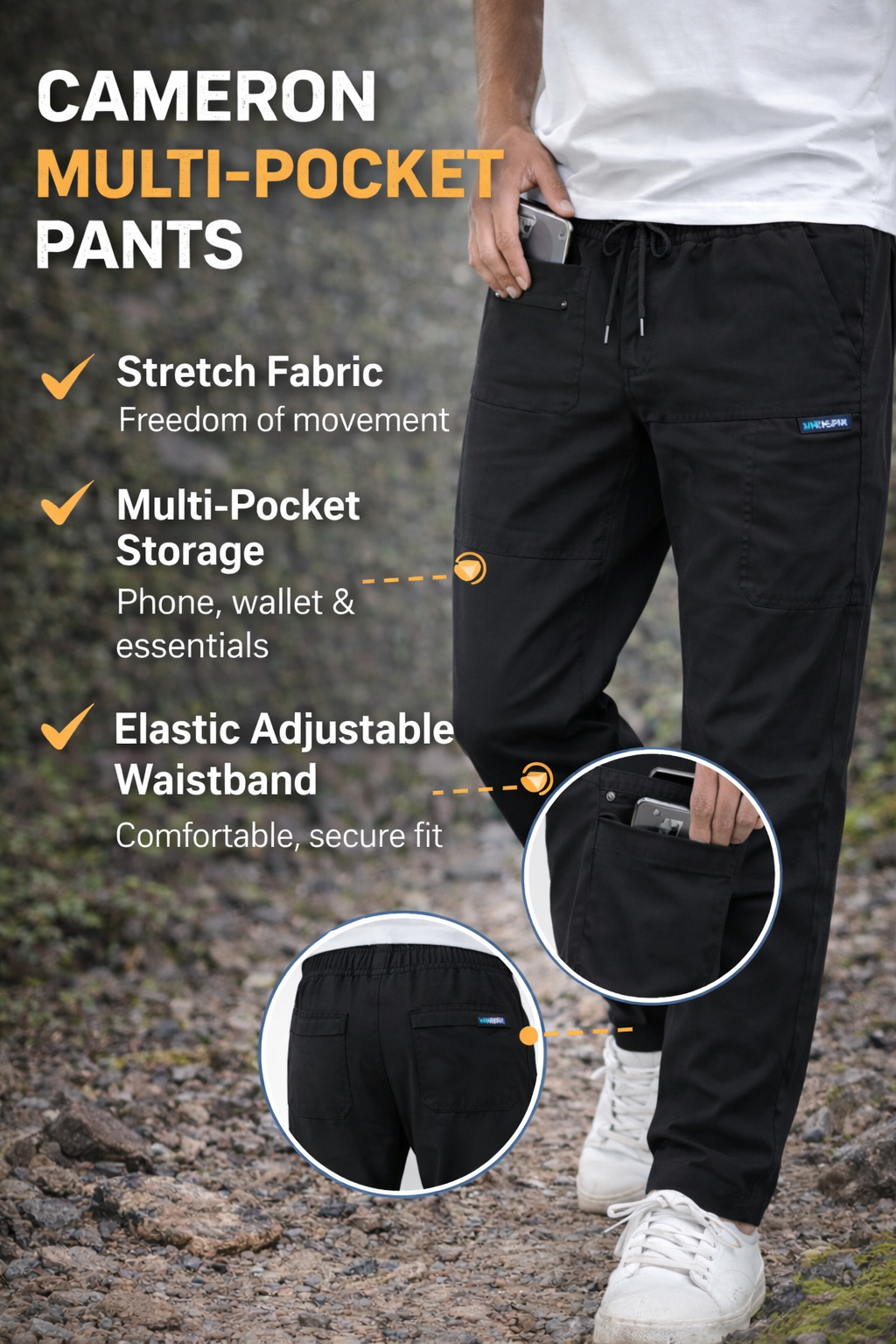 Cameron -Autumn- Outdoors - Multi-Pocket Pants | By Julian & Claire Toronto