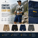 Norman - Casual Multi-Pocket Cargo Shorts | By Julian & Claire Toronto