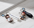 Cute Cartoon Bear Silicone Keychain Set