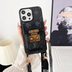 Luxury Black & White Crossbody Chain iPhone Case