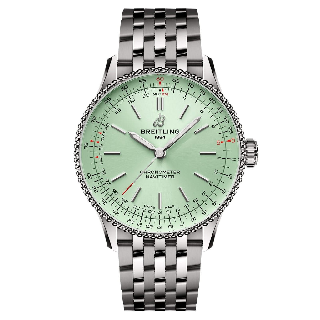 BREITLING Navitimer Automatic Mint Green Dial 36mm Watch