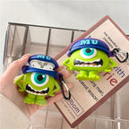 Mike Big Eyes Cartoon AirPods Case Cover with Keychain Loop
