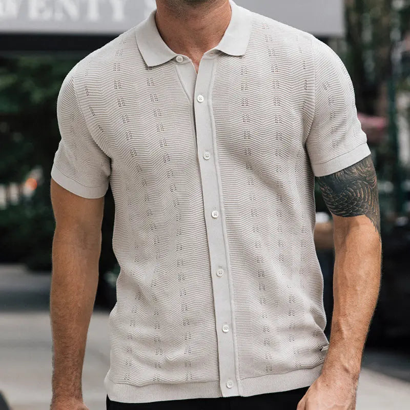 Jaxon - Premium Button-Up Knit Polo | By Julian & Claire Toronto