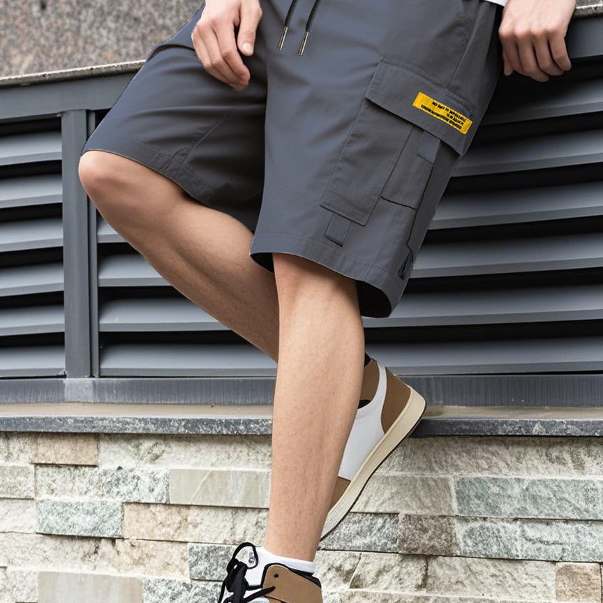 Gray - Norman - Casual Multi-Pocket Cargo Shorts | By Julian & Claire Toronto